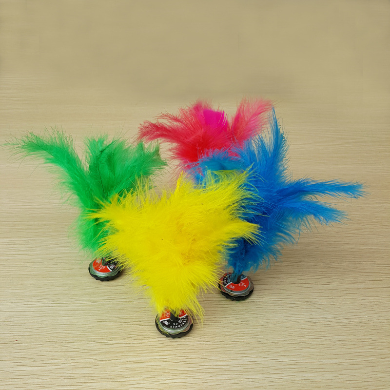 大花毽绒毛毽子比赛毽耐踢儿童小学生鸡毛毽子成人健身运动