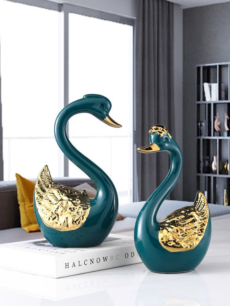 Creative Swan Nordic Crafts American Home Soft Decoration Living Room Hallway TV Cabinet Wine Cabinet Decoration Gift