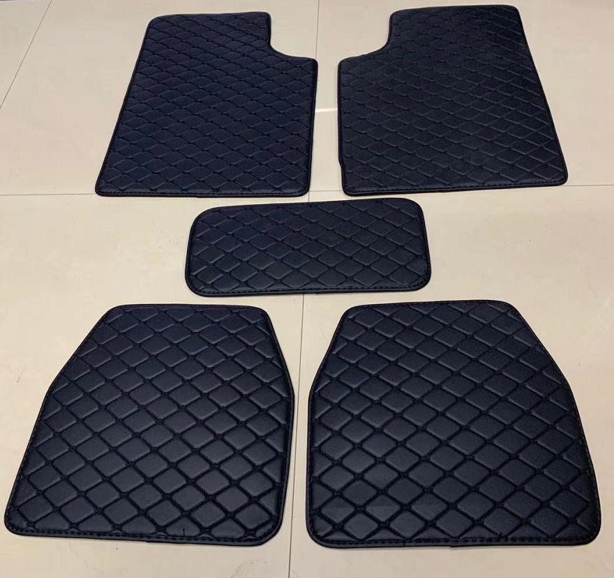 外贸汽车亚马逊绗秀防滑通用脚垫毛刺底汽车脚垫5件套汽车脚垫
