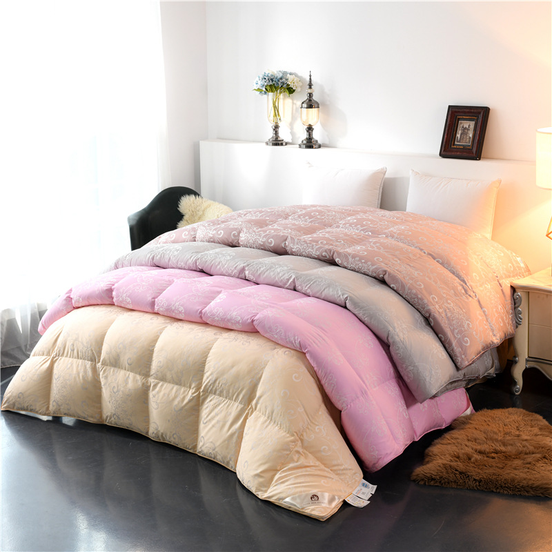 牛奶蛋白丝纤维提花高端羽绒被被壳四层工艺带围墙自充绒被壳包邮