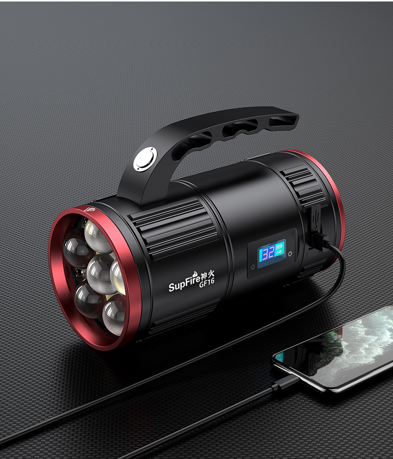 神火夜钓强光夜钓灯三色光源钓鱼灯充电垂钓灯手电筒户外