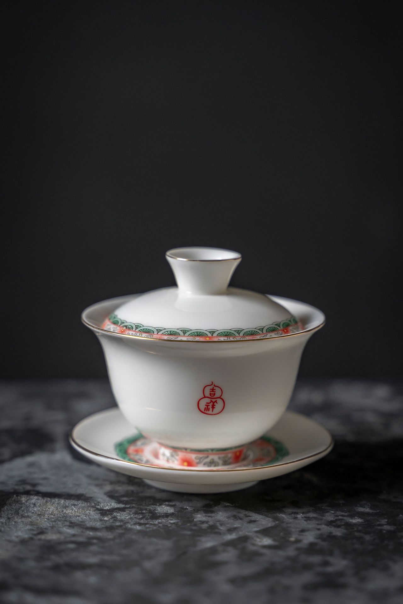 景德镇扒花陶瓷三才盖碗创意故宫花纹大茶碗功夫茶具茶杯批发