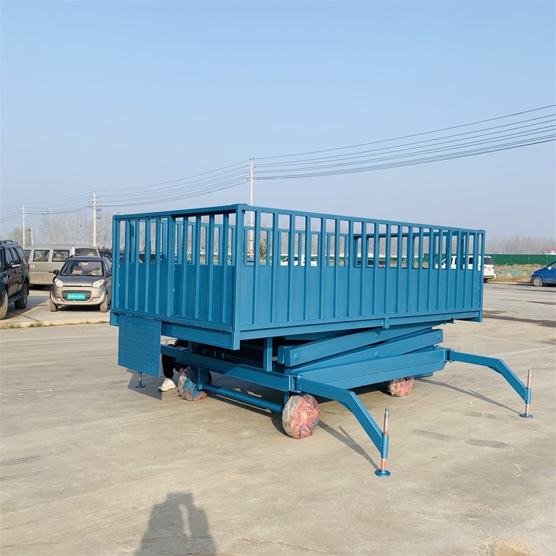 畜牧养殖屠宰场中转站升降平台液压大载重移动卸猪台电动装猪平台