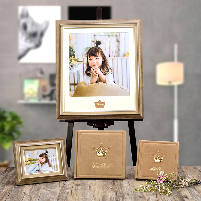 儿童影楼后期相册相框半成品套系 儿童摄影相框摆台24寸挂墙相框