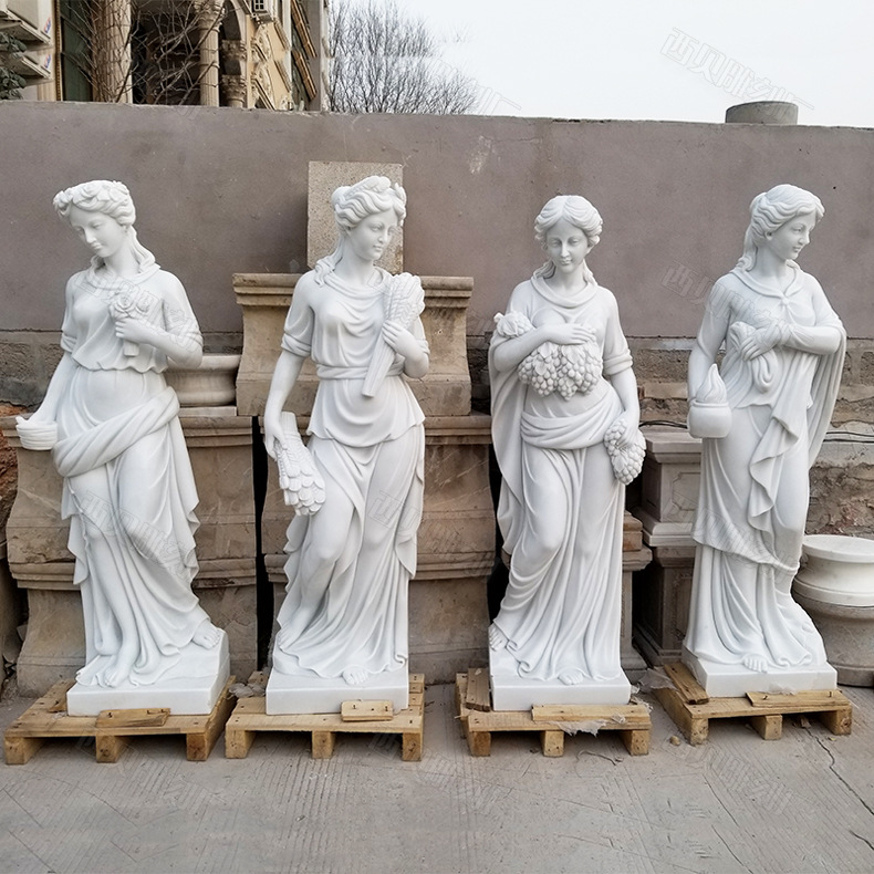 大理石西方人物雕塑四季神 石雕欧式女性人物 园林别墅摆件557