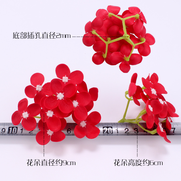 9 Fork Hydrangea Soap Flower Flower Head Wholesale Fake Flower Korean Style Small Leaf Hydrangea Bouquet Flower Delivery Christmas Gift Box Decoration