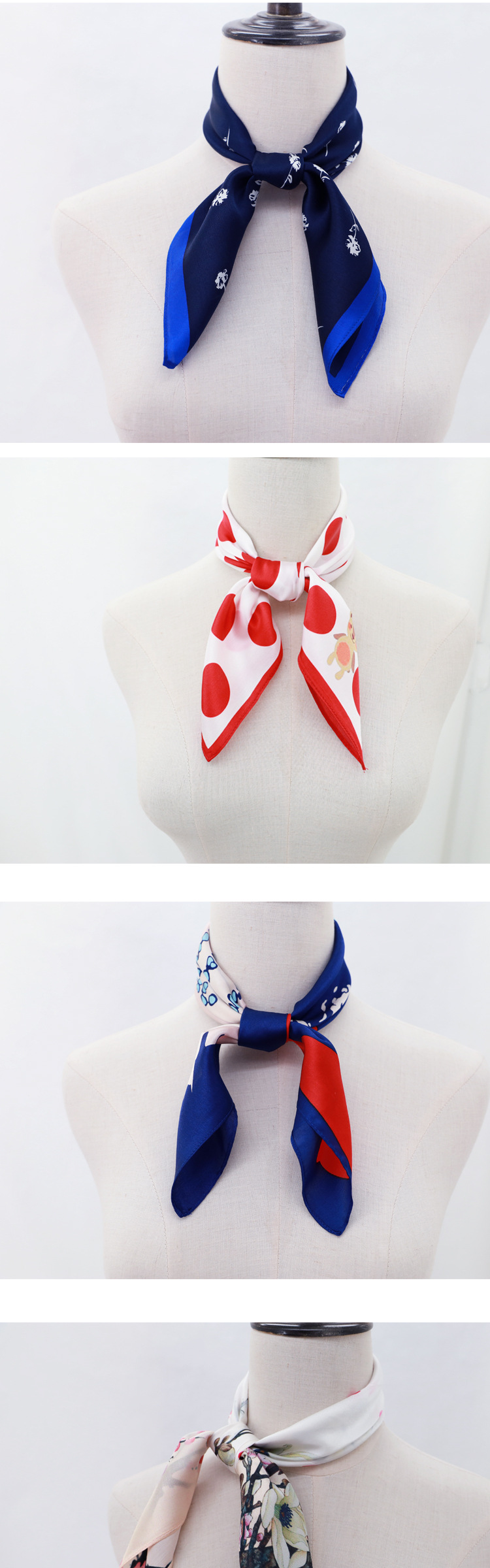 真丝小方巾桑蚕丝丝巾女时尚百搭欧式印花小领巾厂家现货批发定制