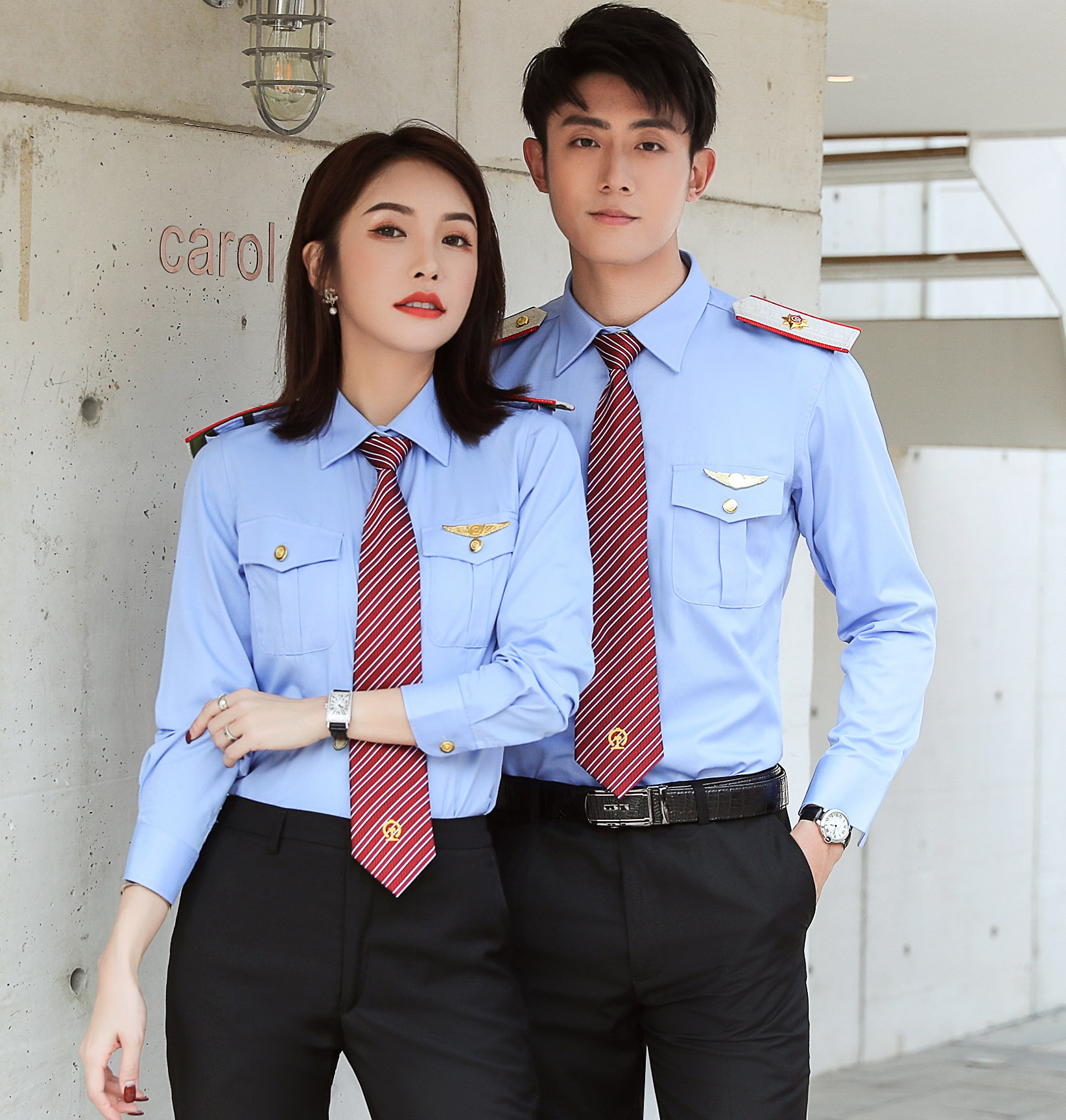 铁路地铁工作服新款4s男女同款长袖衬衣职业装高铁乘务员高端工装