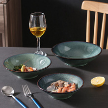 日式家用陶瓷拉面碗创意复古窑变碗大鱼头汤碗拌面意面沙拉碗