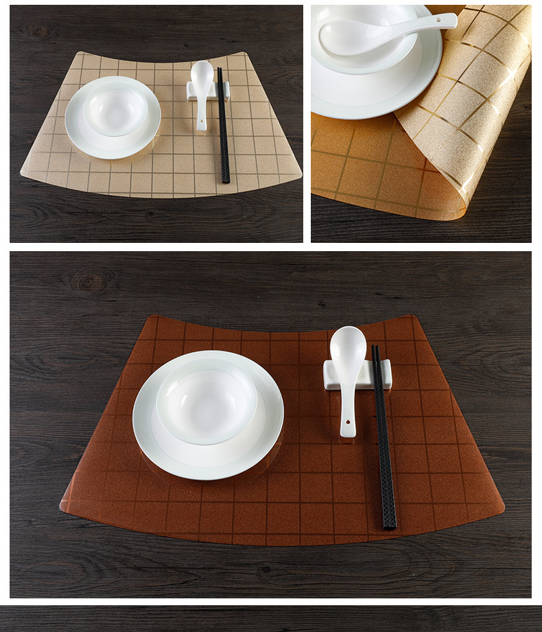 现货扇形餐垫中式防水防油中国风圆桌餐垫餐桌垫盘碗垫欧式pvc