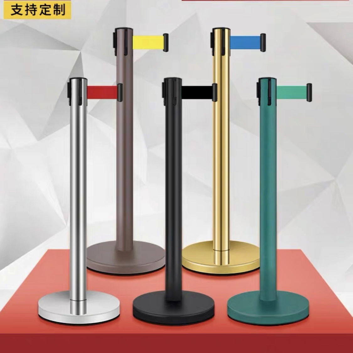 0 kg不锈钢三米线栏杆座警戒线围栏杆伸缩隔离带银行护栏礼宾杆评价
