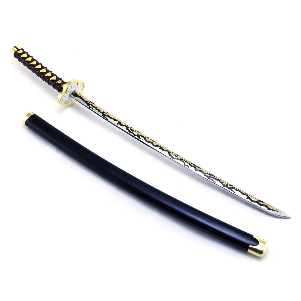 鬼灭之刃周边 上弦之六狯岳日轮刀合金鞘刀武器模型 不可开刃