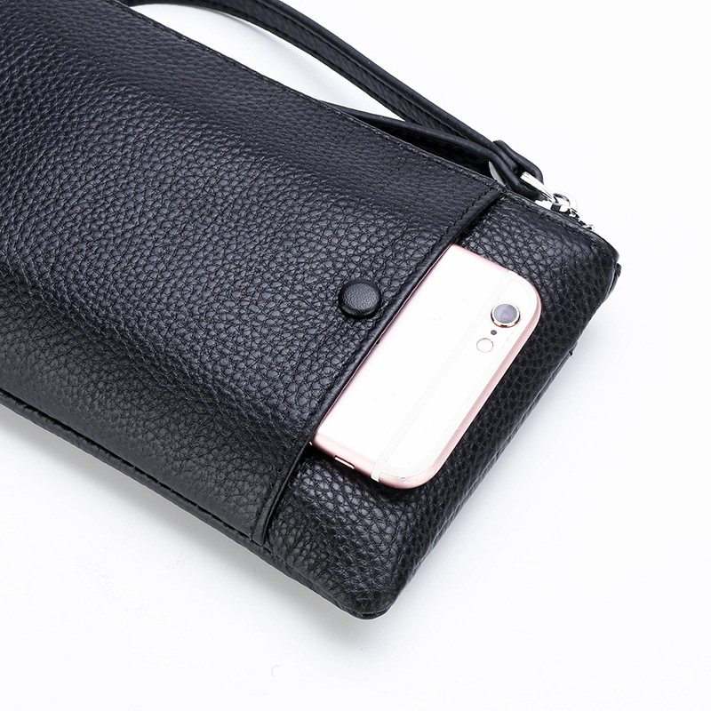 Quality Men's Bag Fashion Clutch Business Clutch Men's Card Holder Mobile Phone Bag Long Zip Wallet One Piece Dropshipping