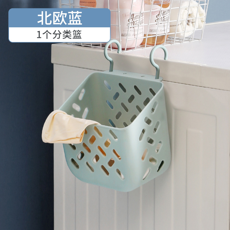 Wall Hanging Laundry Basket Household Folding Laundry Basket Storage Large Storage Basket Plastic Dirty Clothes Basket Wholesale Doll Storage Bucket
