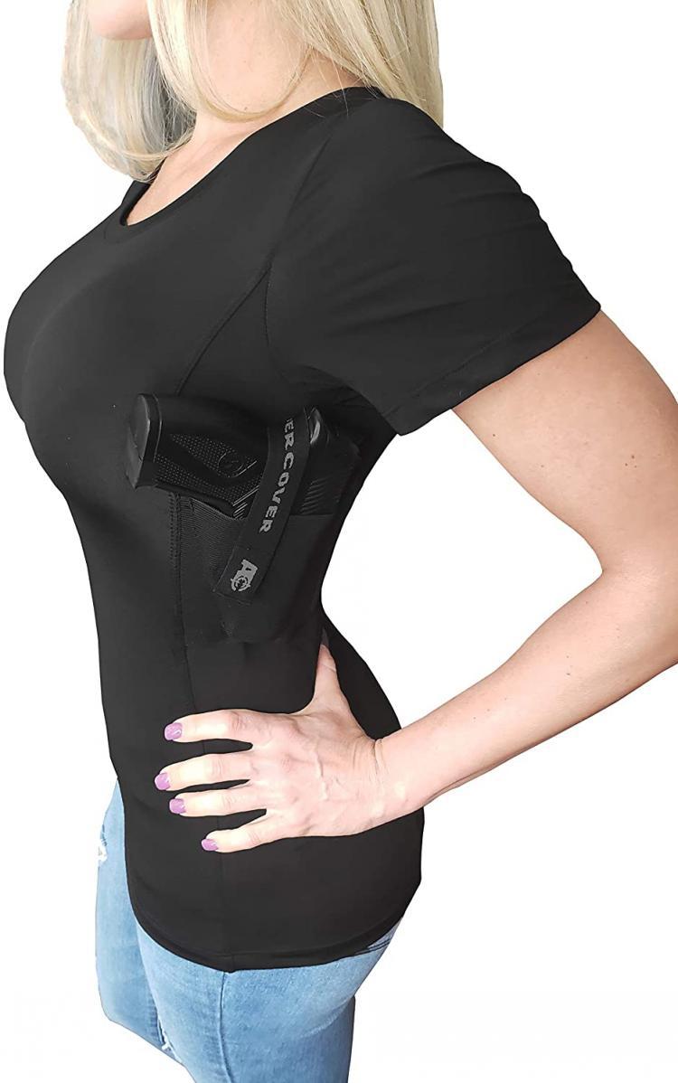 ac undercover 隐形携带服装背心皮套衬衫ccw战术款女式紧身枪衣