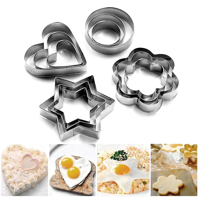 不锈钢饼干模具12件套 曲奇饼干制作工具 厂家批发diy烘培工具