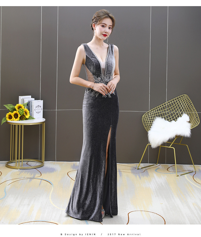 晚礼服夜店2022新款长款丝绒ktv佳丽礼服dj公主服酒店公关晚礼服