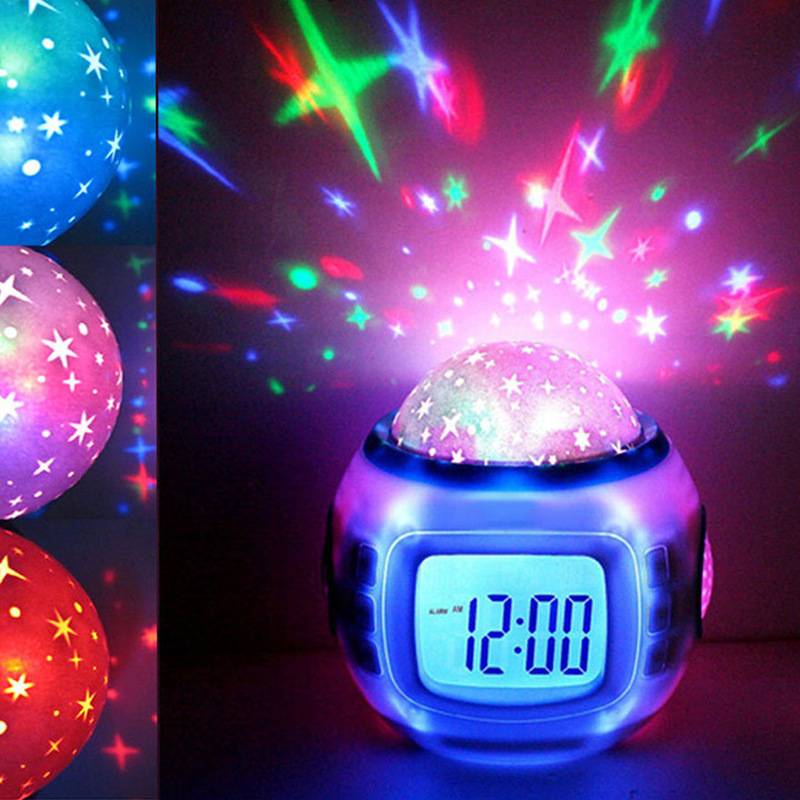 Dream Music Starry Sky Projection Alarm Clock Birthday Gift Internet-Famous Toys Children Sleep Alarm Clock Small Night Lights