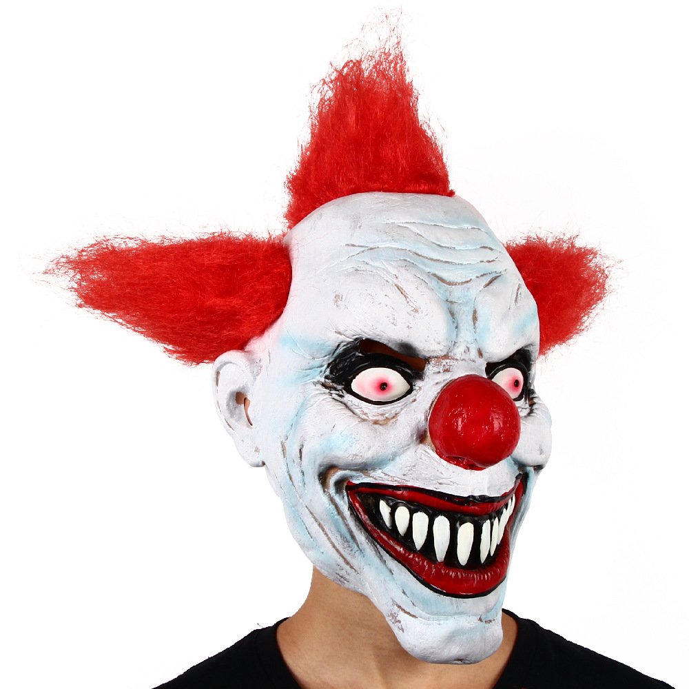 小丑面具万圣节恐怖气氛装饰道具惊悚头套整蛊搞笑装扮乳胶面具