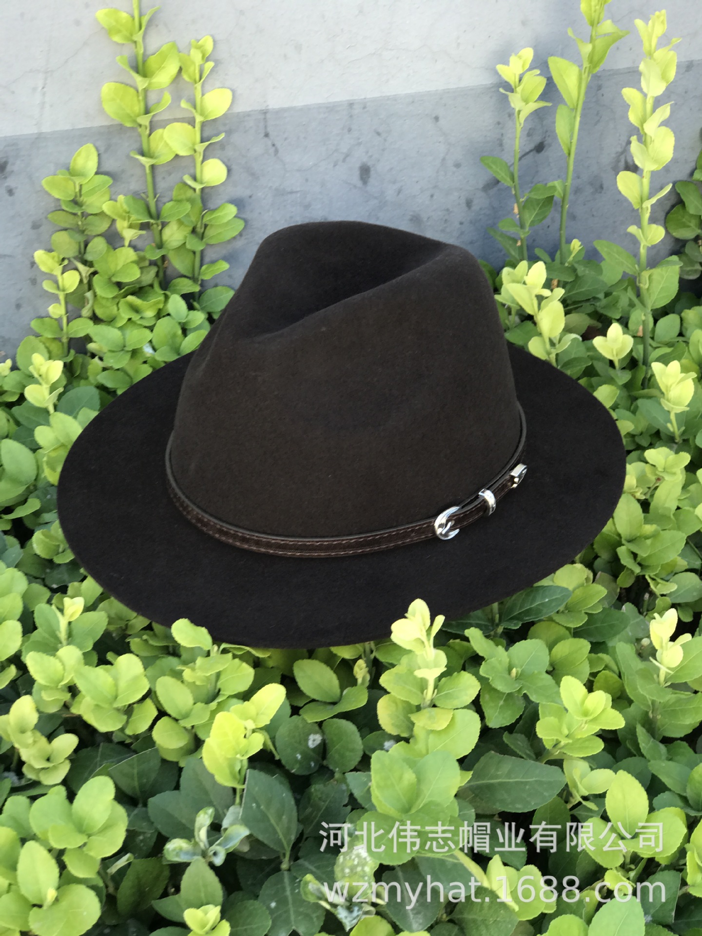 秋冬季新款毛呢礼帽男女士情侣帽子大檐直边爵士帽时尚百搭骑士帽