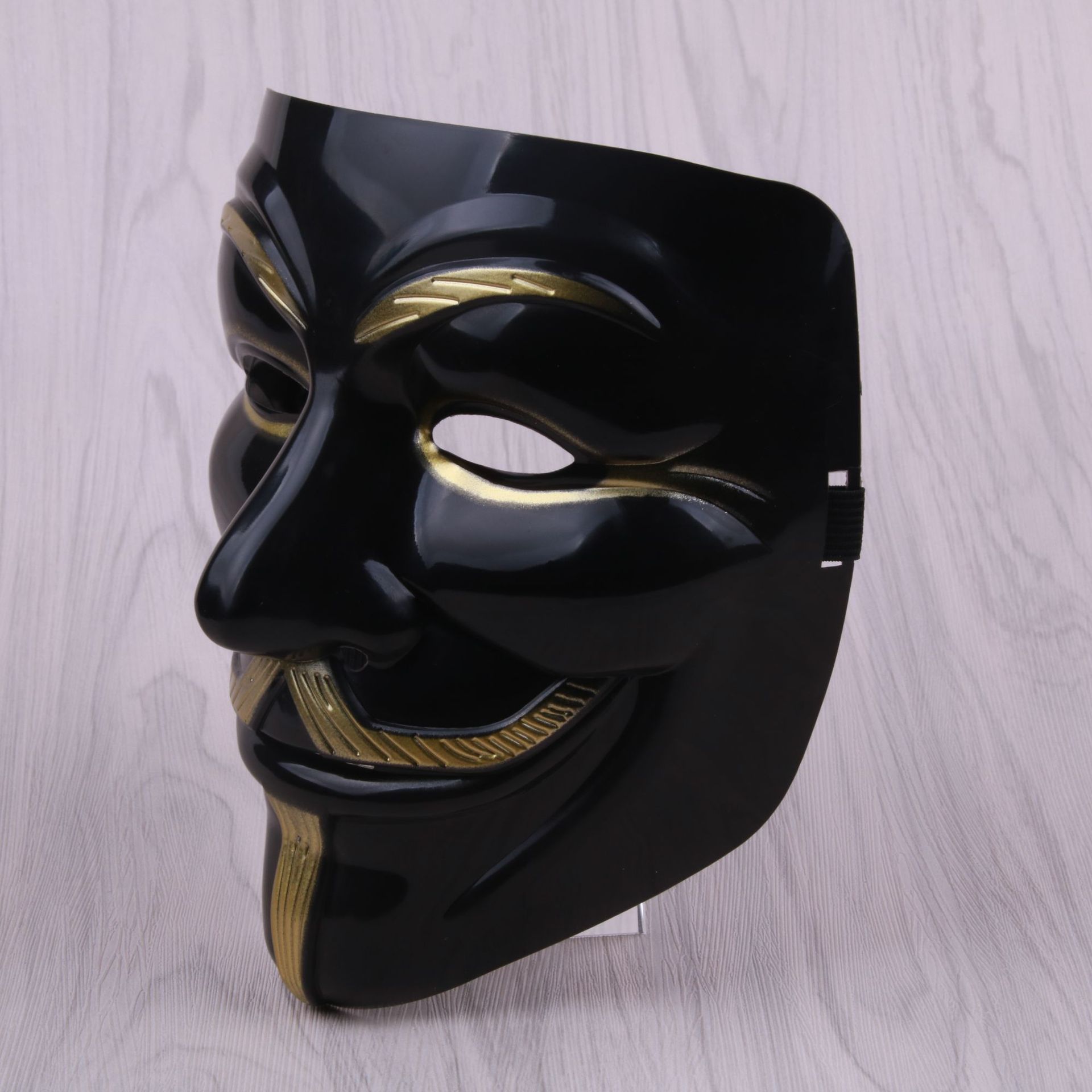 万圣节化妆舞会面具 v字面具 电影主题v脸面具 v怪客-v面具 黑色