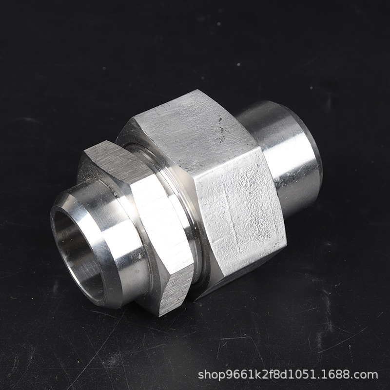 高压焊接对焊活接头 锥密封直通管接头 外丝金属液压管接头