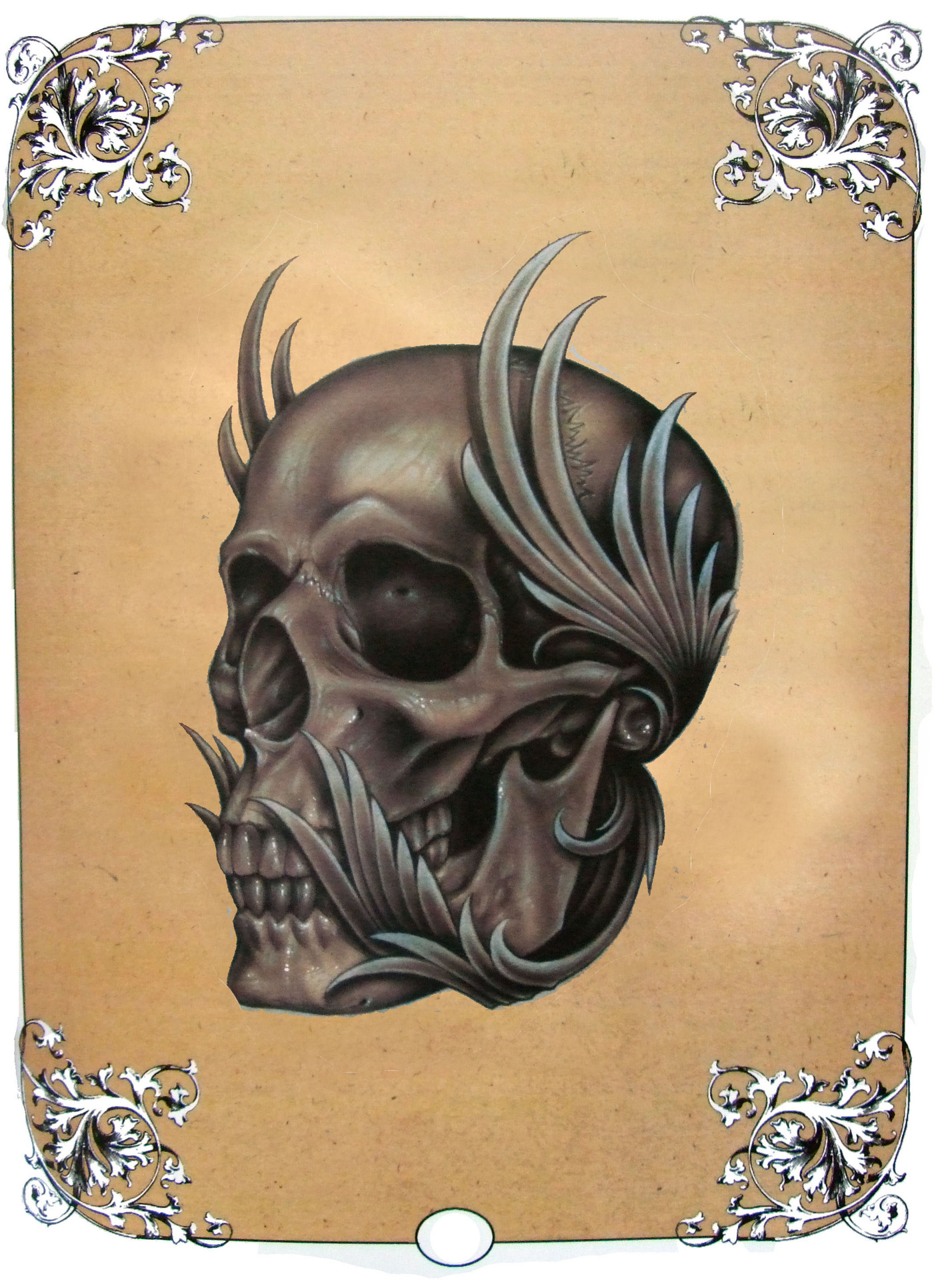 中龙纹身厂家直销死亡笔记纹身手稿图册 新手纹身骷髅