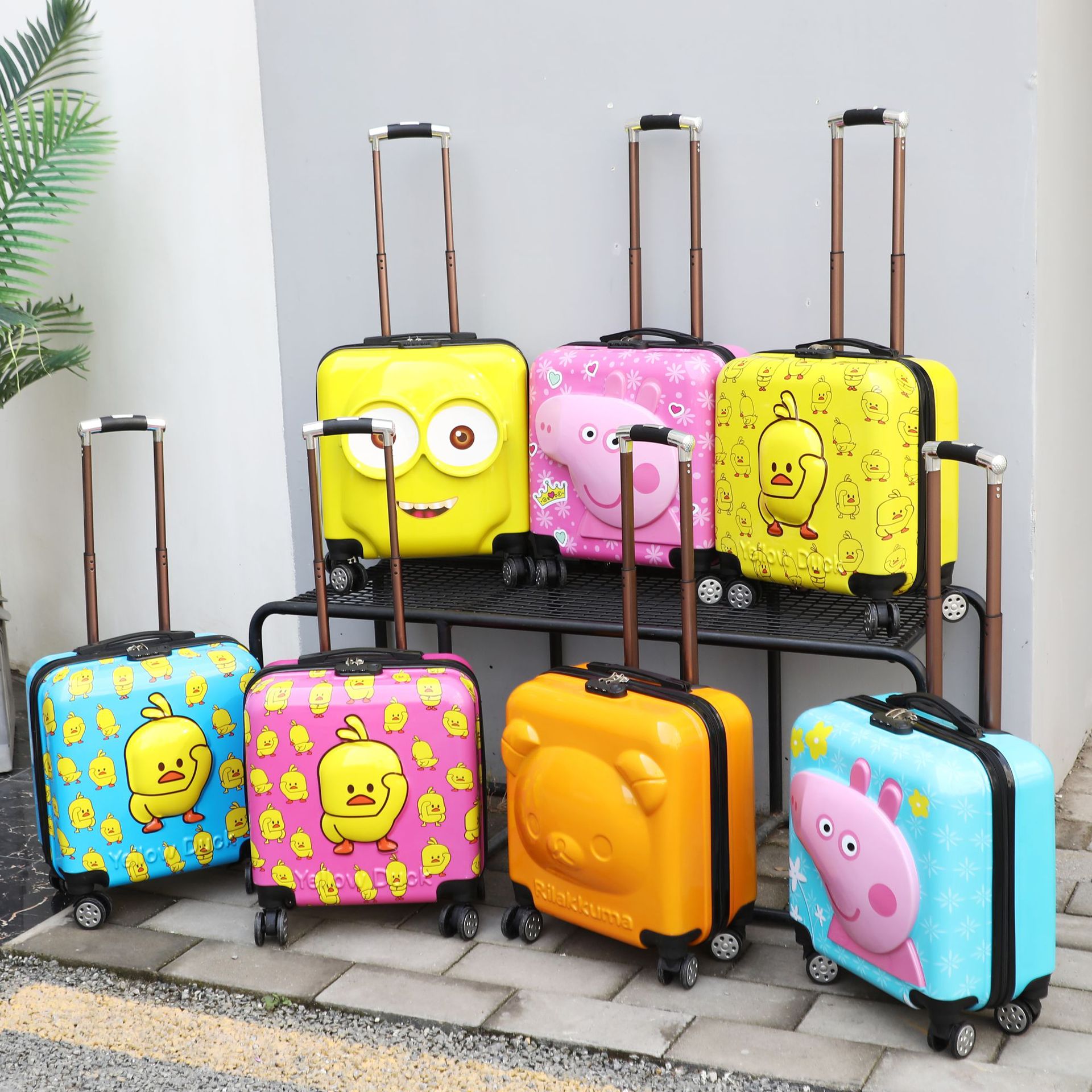 行李箱卡通儿童拉杆箱礼品小黄鸭20寸旅行箱定制批发小型密码箱包