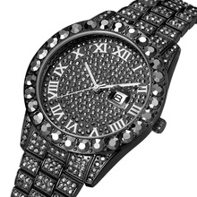 missfox品牌手表2643时尚潮流镶水钻表带男士石英手表时装满钻表