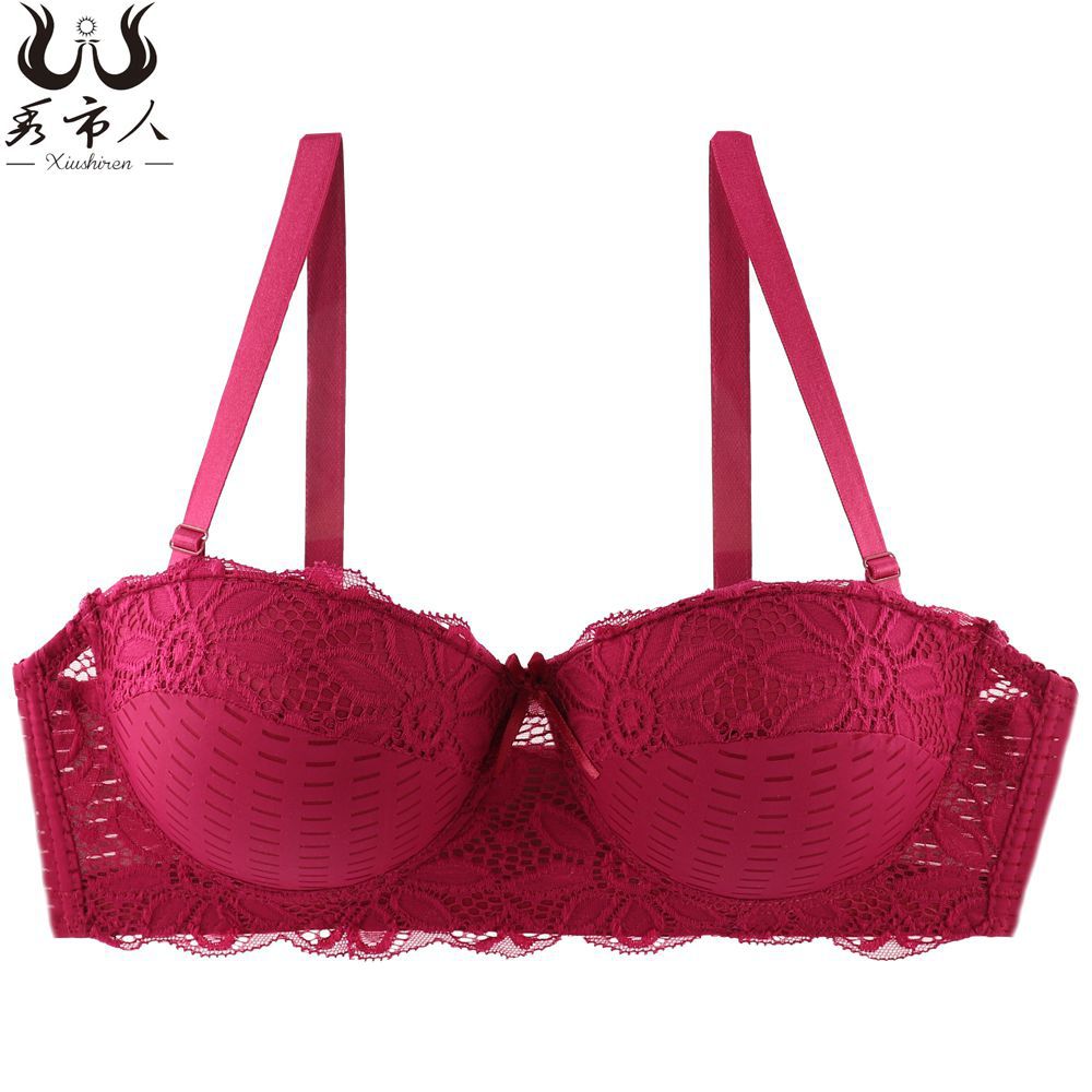 欧美新款半杯文胸法式女士蕾丝内衣大码聚拢c罩杯胸罩跨境专供