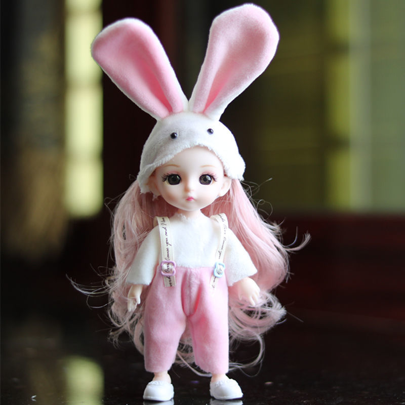 17厘米bjd人形玩偶童心芭比洋娃娃3d真眼ob11迷糊娃娃儿童玩具