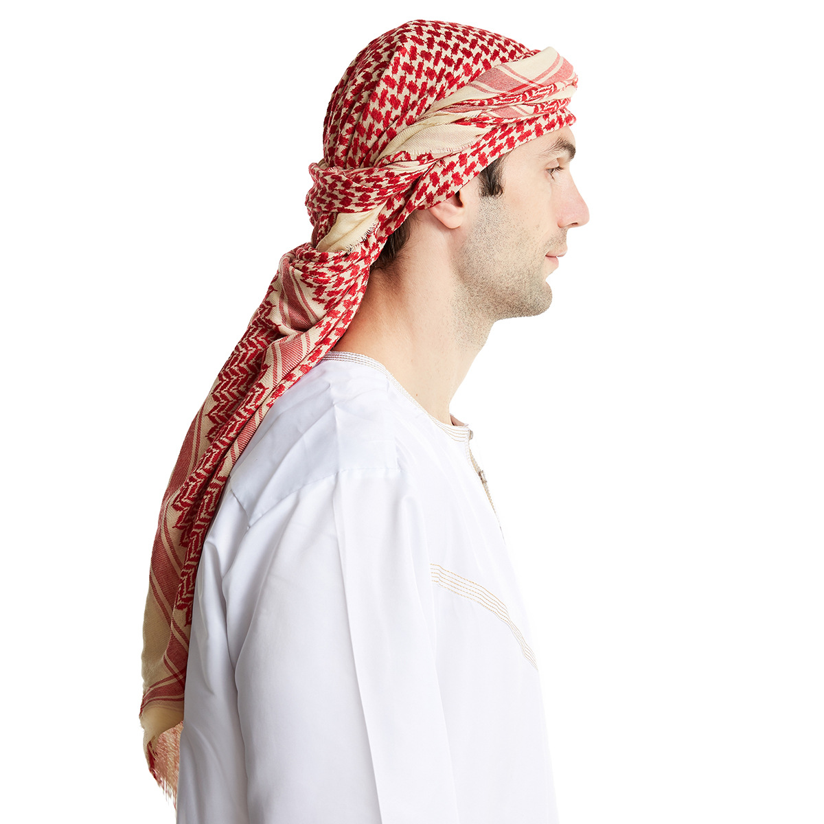 穆斯林 伊斯兰 阿拉伯 复古民族男士高端 羊毛男士头巾现货 hs182