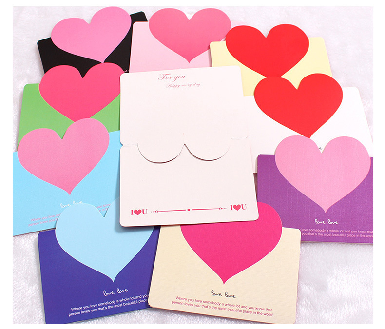 爱心形贺卡创意迷你生日祝福卡浪漫结婚礼情人节表白留言感谢卡片