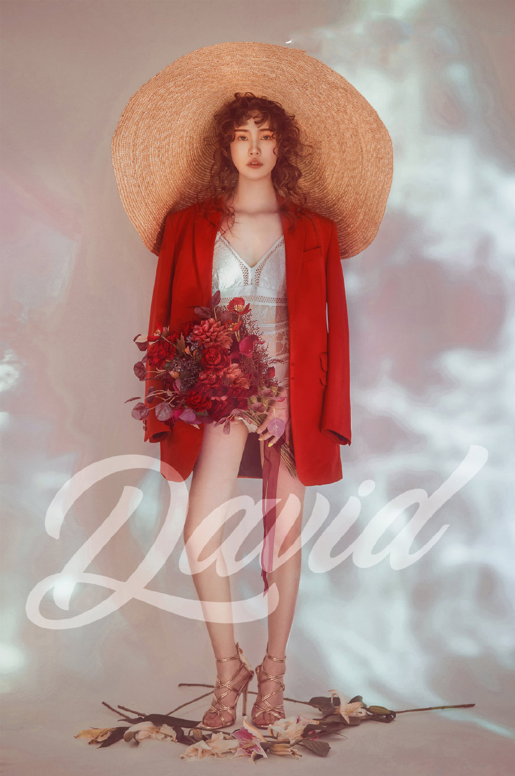 影楼主题服装2020私房写真样片摄影服装西装红色服装艺术照服装女