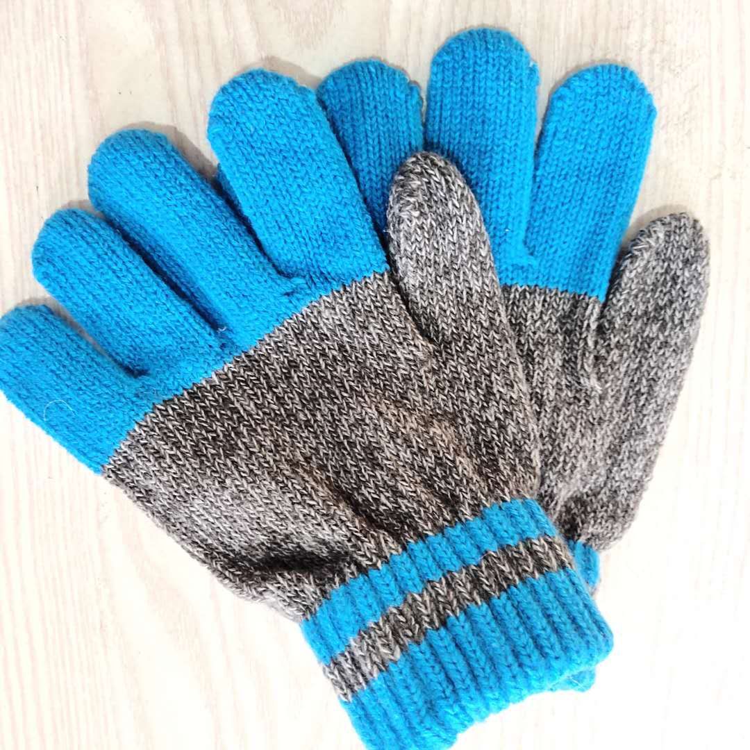 秋冬款儿童混款针织手套户外保暖分指手套多色地摊淘宝赠品手套