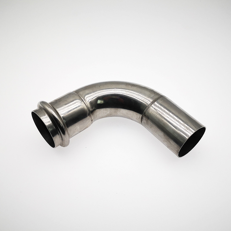双卡压304薄壁90度a型弯头加长等径不锈钢弯管水管配件接头压接式
