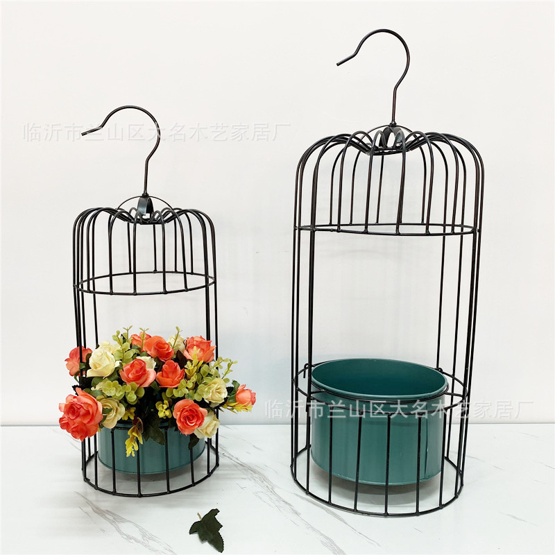 Gardening Decorative Birdcage Flower Stand TikTok Floor-Standing Nordic Frame Flower Pot Creative Iron Home Pot Storage