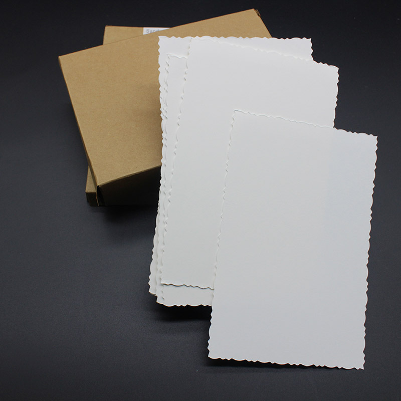 特种纸 荷兰白卡纸 空白明信片 异形花边卡 橡皮章印片 15*10cm