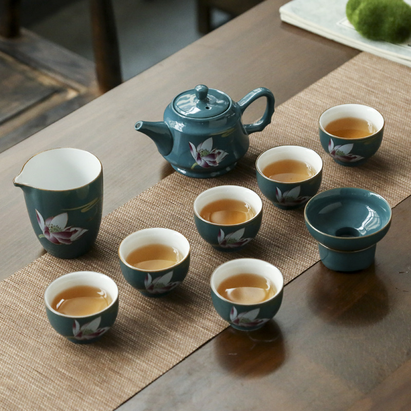 陶瓷茶具套装批发家用功夫茶具整套泡茶茶壶茶碗茶洗青瓷茶杯盖碗