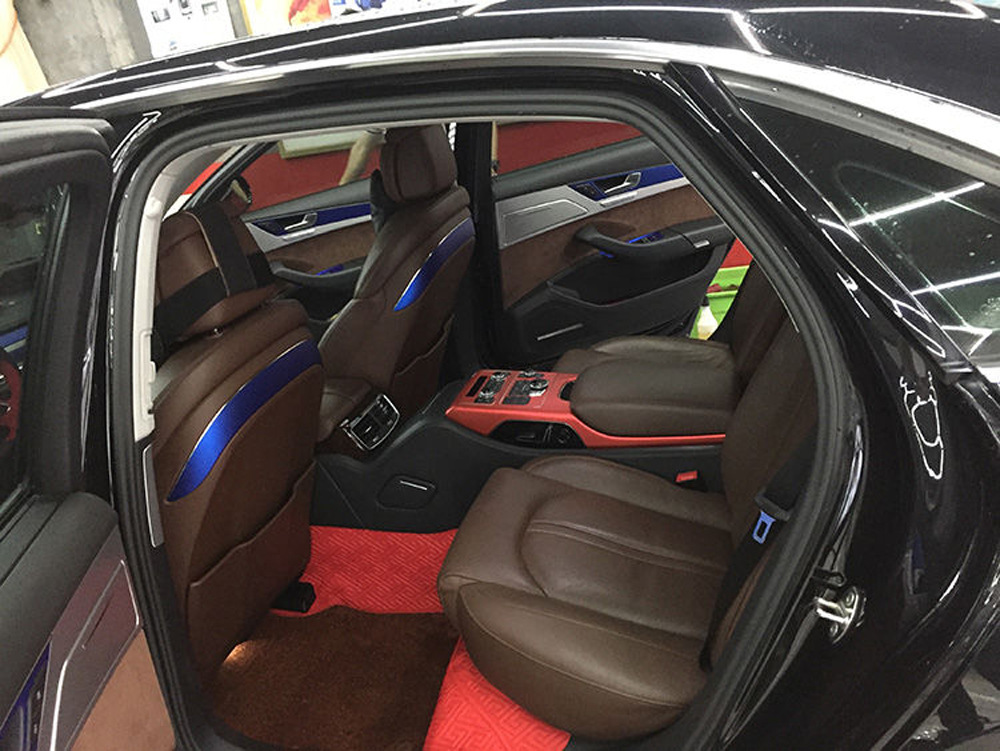 适用于11-17款奥迪a8改装内饰贴纸 中控台档位装饰碳纤维改色贴膜