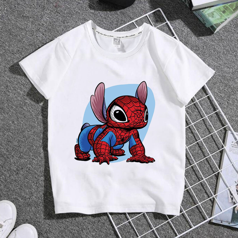 tt080定制款 夏季童装 stitch史迪奇男女童款t恤个性卡通圆领短袖