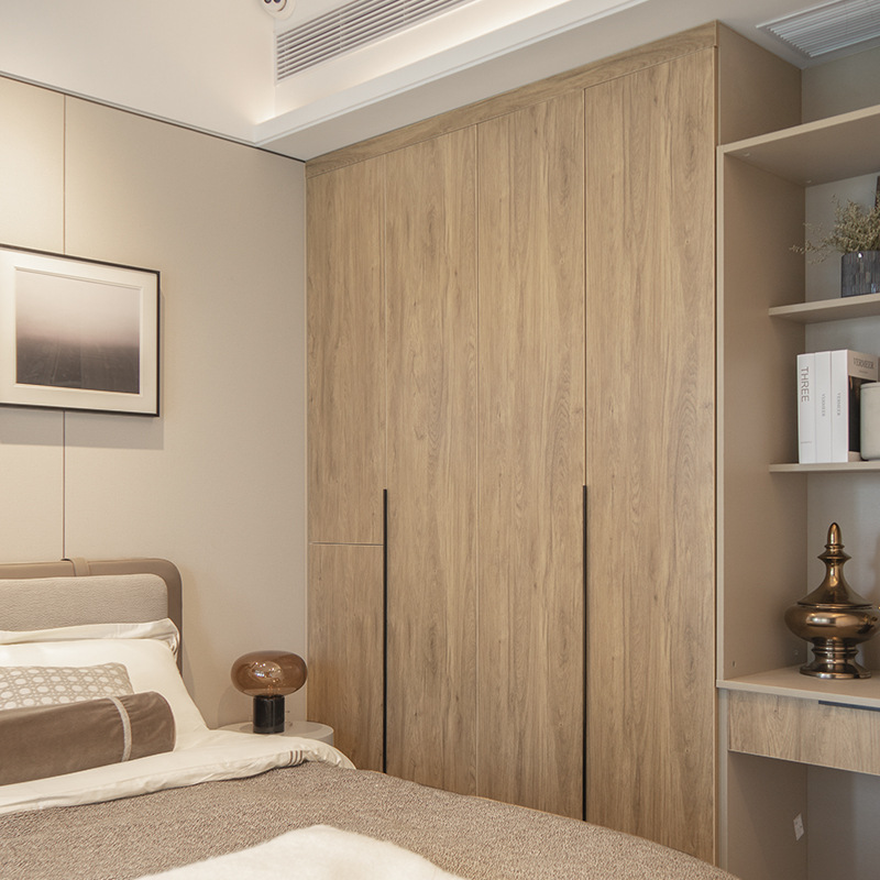 广州花都定制颗粒板三门四门衣柜轻奢推拉门移门酒店全屋定制家具