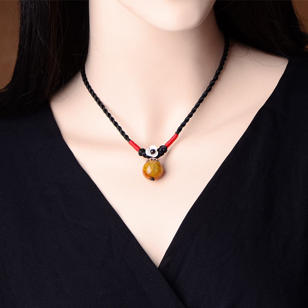 民族风项链女手工编织锁骨链短款简约学生衣服配饰厂家01