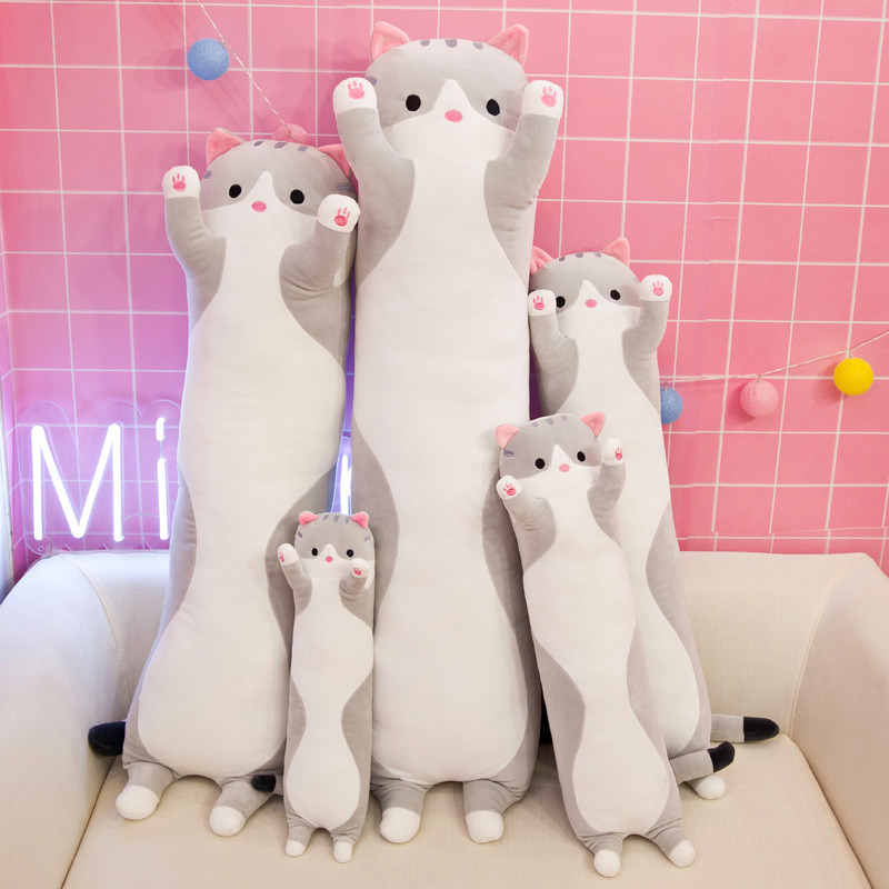 Factory Wholesale Cute Cat Plush Toy Pillow Strip Cat Doll Lazy Hug Sleeping Doll Doll Girl