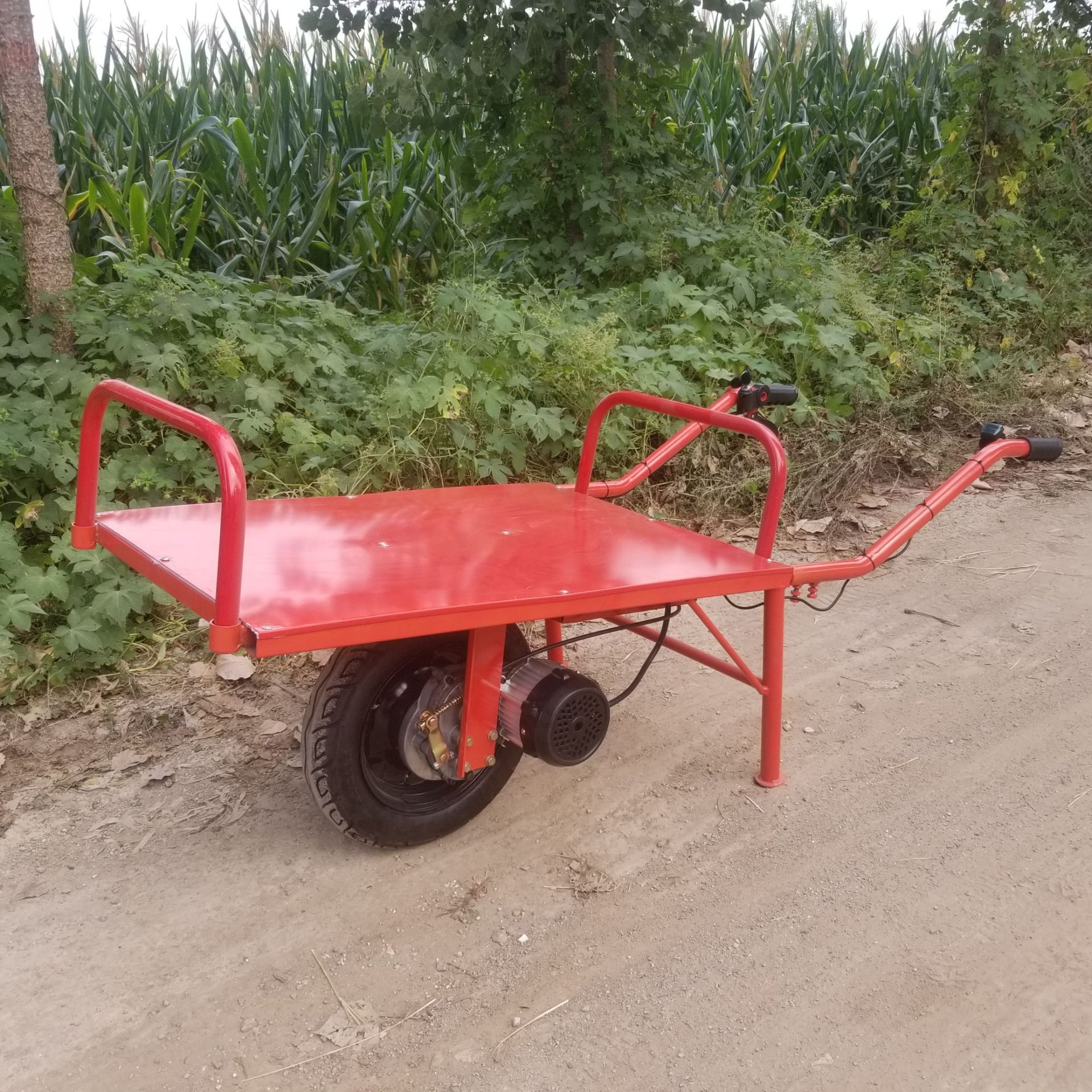 山路运输农用鸡公车小型推拉式电动独轮车畜牧业运牧草助力手推车