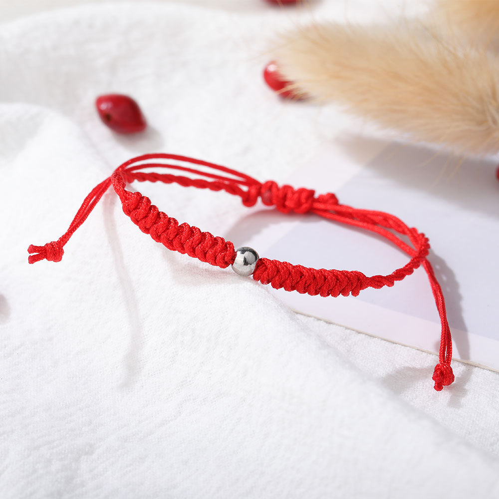 厂家手工编织天然相思豆血菩提子手串男女本命年红豆手链情侣饰品