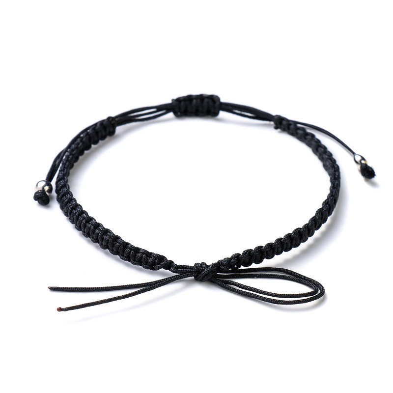 Hand-Woven Diy Semi-Finished Products Red Rope Bracelet Jade Thread Woven Flat Knot Beads Threading Dorje Knot Semi-Finished Products Carrying Strap