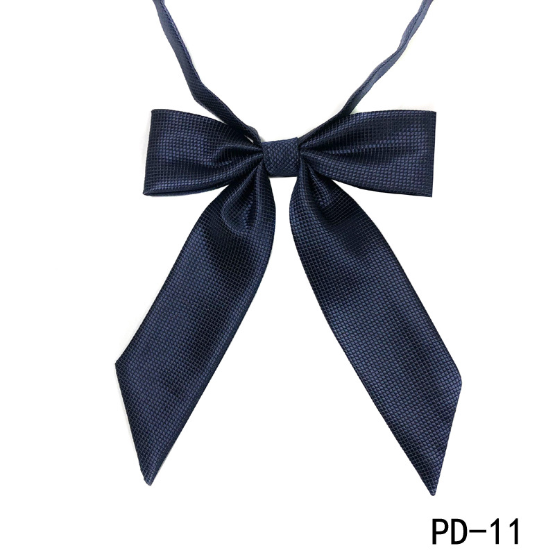 日系jk领结 女孩学院制服蝴蝶结长柄小斜角 纯色领花格子小物配饰