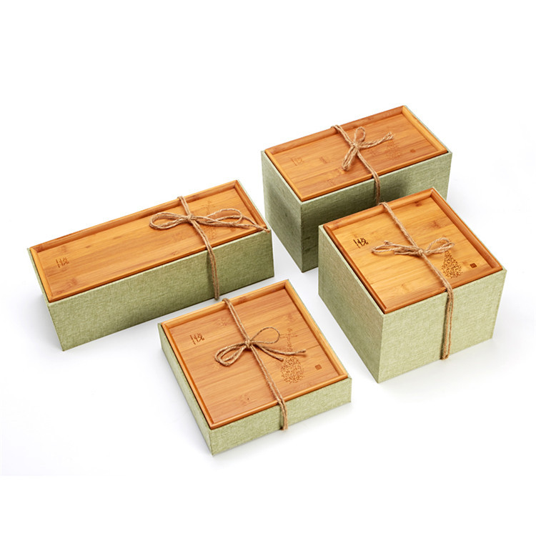 厂家直销木质包装盒原木色正方形收纳盒定制竹盒子竹茶叶盒礼品盒