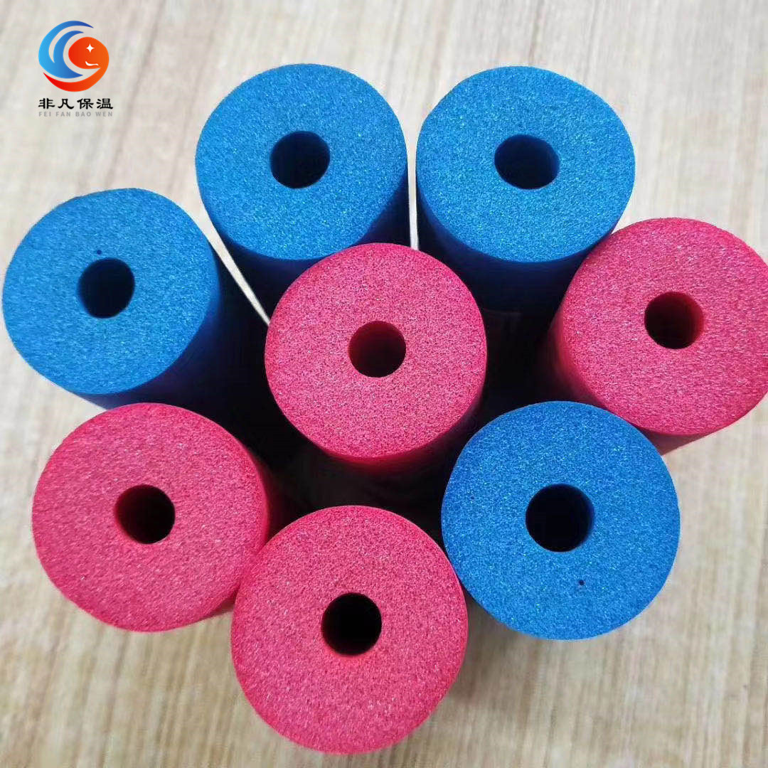 彩色橡塑保温管ppr水管红蓝b2级橡塑管海绵把套30mm橡塑管壳